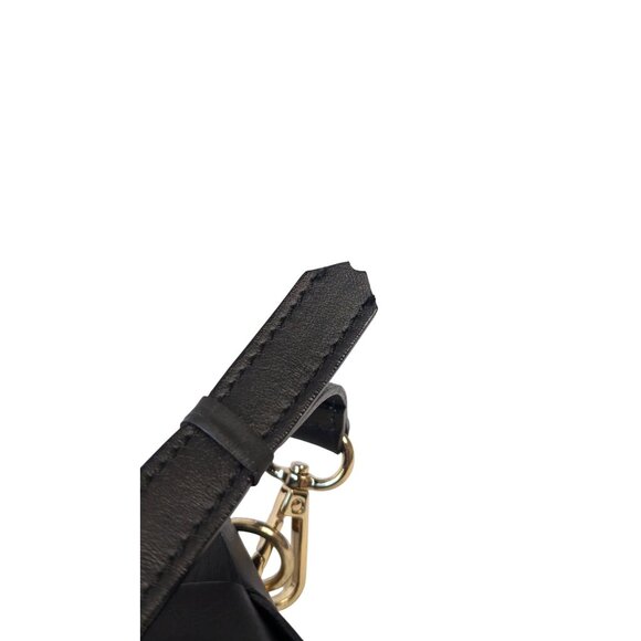 Anna Paola Basket Weave Tote Shoulder Bag Crossbody Black Smooth Italian Leather - Picture 12 of 16